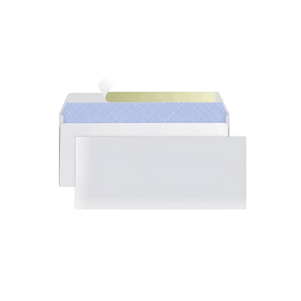 Blue confidential security envelope with self-adhesive anti-opening packaging measuring 105mm by 240mm