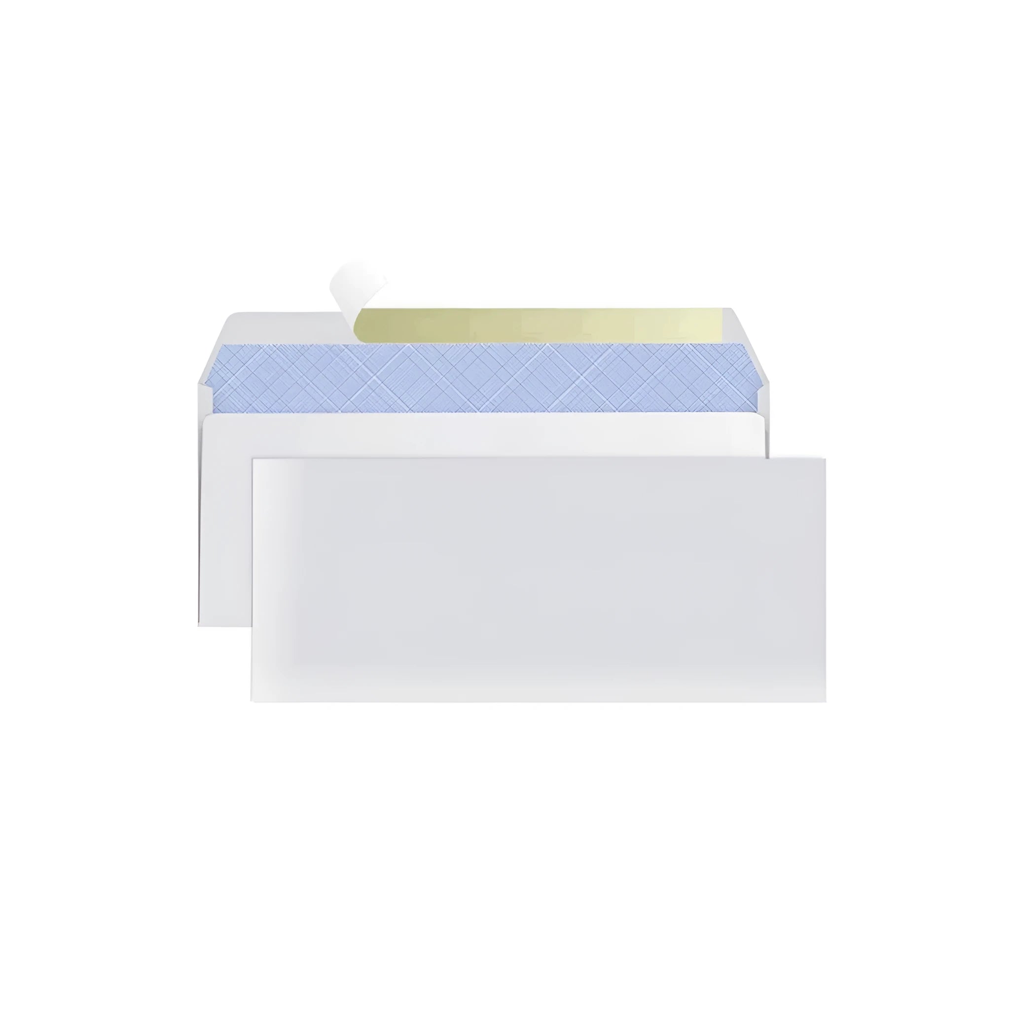 Blue confidential security envelope with self-adhesive anti-opening packaging measuring 105mm by 240mm