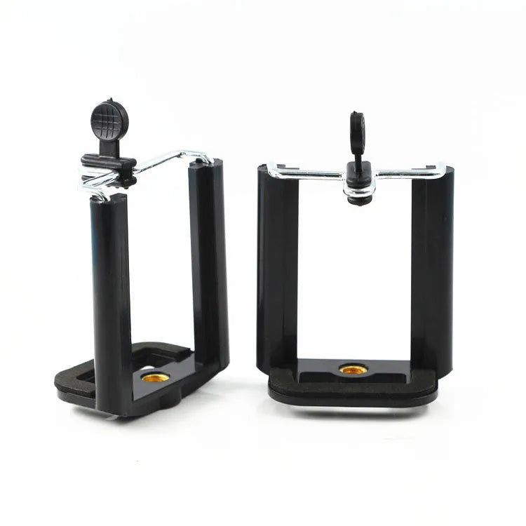 Black plastic U clip mobile phone bracket for mounting smartphones on camera tripods