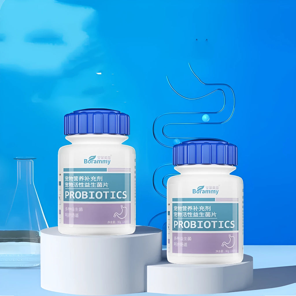 Bottle of Pet Active Probiotic Tablets containing 180 tablets for dog and cat digestive health