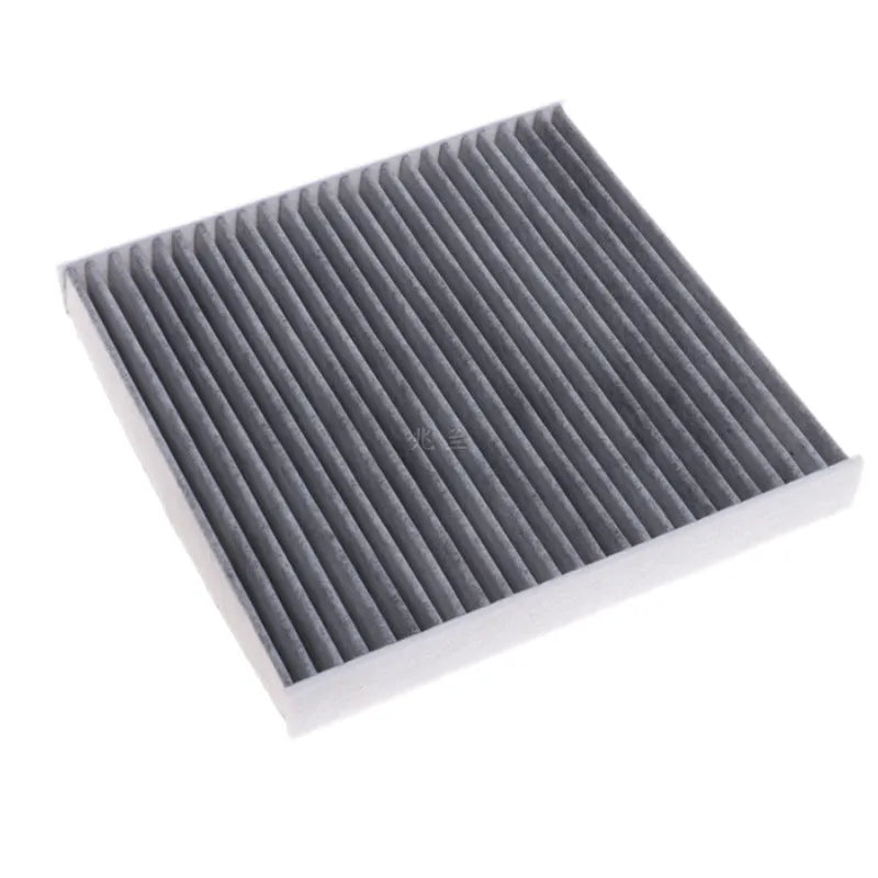 Grey Geely car cabin air filter measuring 215mm by 210mm