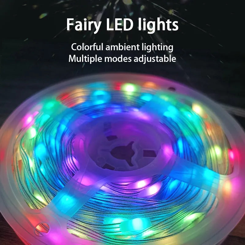 10-metre multi-colour LED light string with 100 bulbs for outdoor festival and party decoration