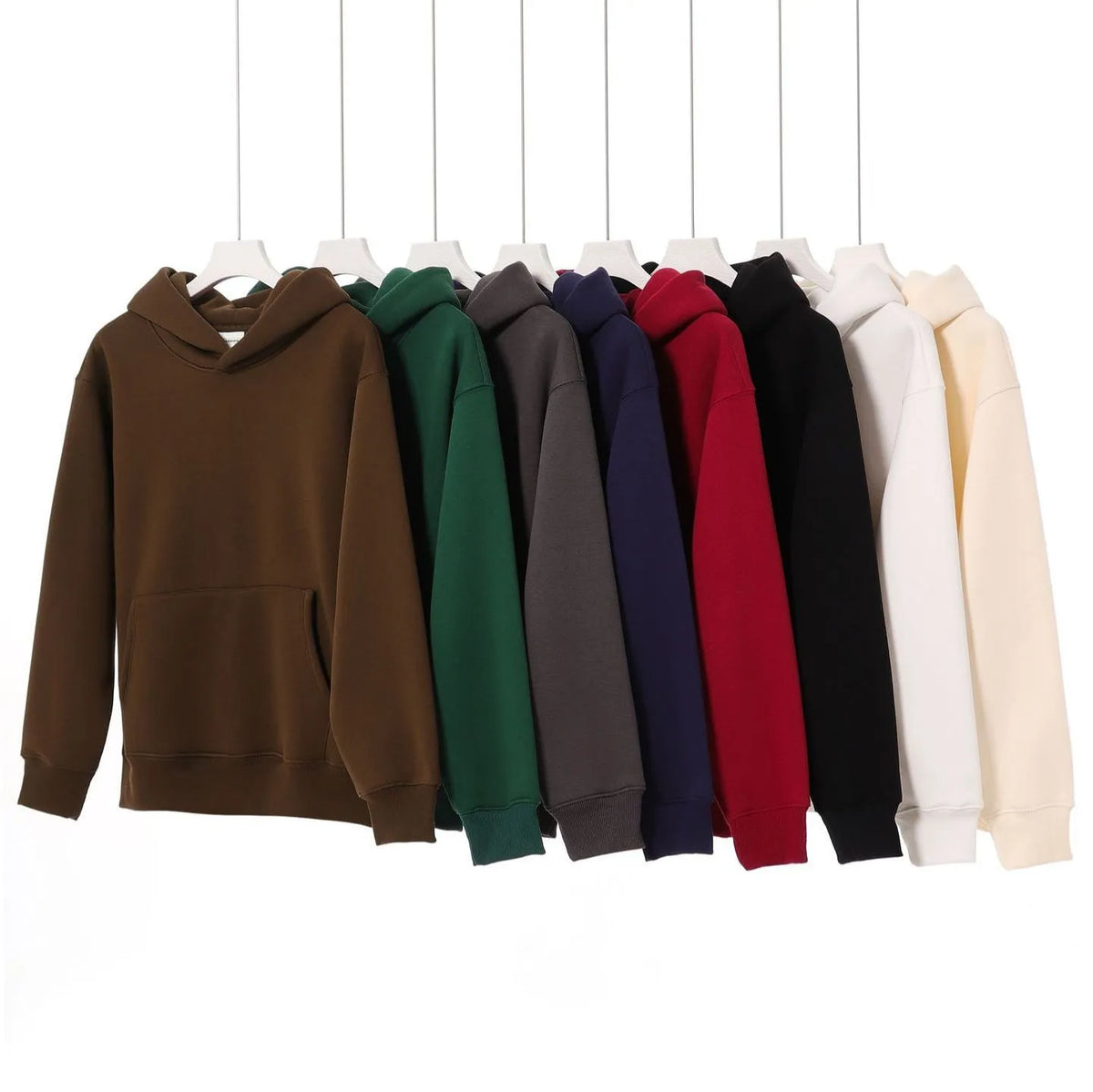 Women's cotton polar fleece drop-shoulder hoodie in loose pullover fit, available in nine colours and sizes XS to 5XL