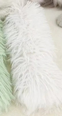 Cat plush toy pillow in blue green pink or white colours measuring 27cm by 10cm