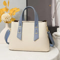 Simple PU shoulder messenger handbag for women in black, khaki, wine red, brown, or beige colour options.