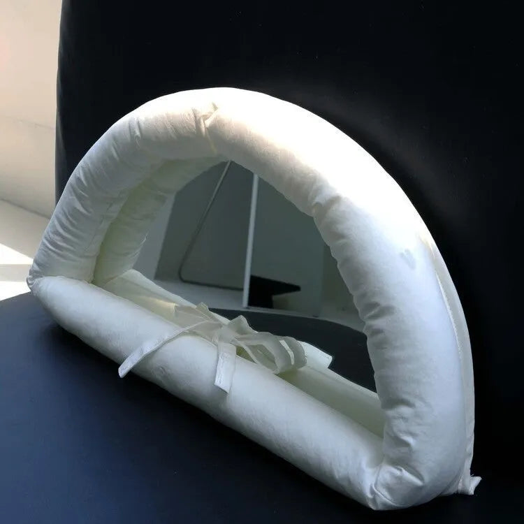 Soft cotton-filled PVC fabric mirror in modern minimalist style measuring 23x40cm