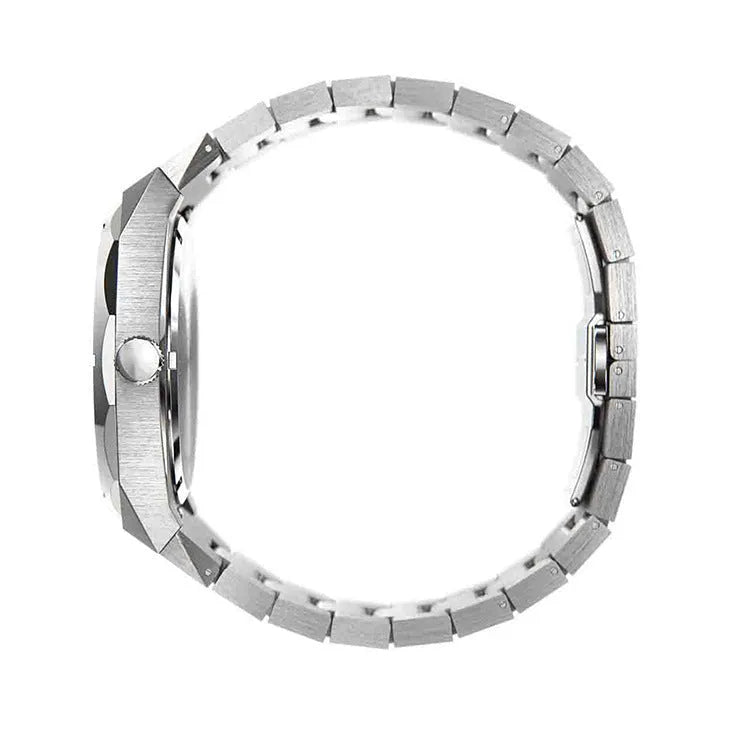 Stainless steel men's waterproof business watch with quartz movement and 42mm dial