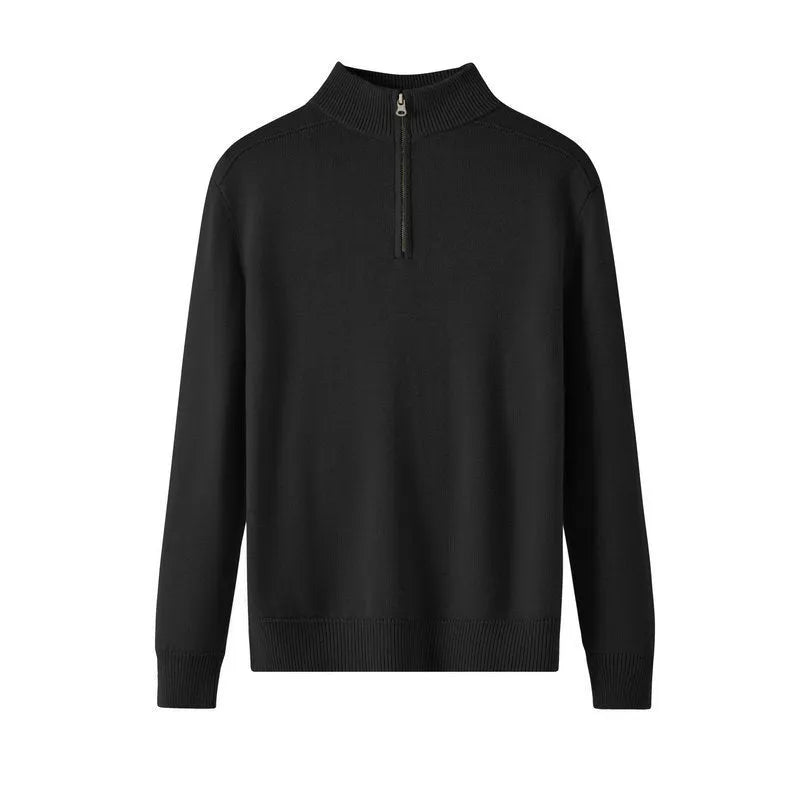 Men's thickened wool casual sweater in slim fit pullover style with long sleeves