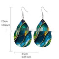 Printed acrylic flat branch knot drop earrings in drop shape silhouette