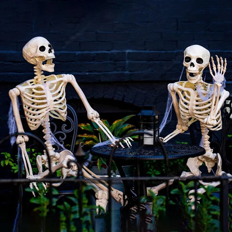 90cm movable joint plastic skeleton Halloween decoration prop posed upright
