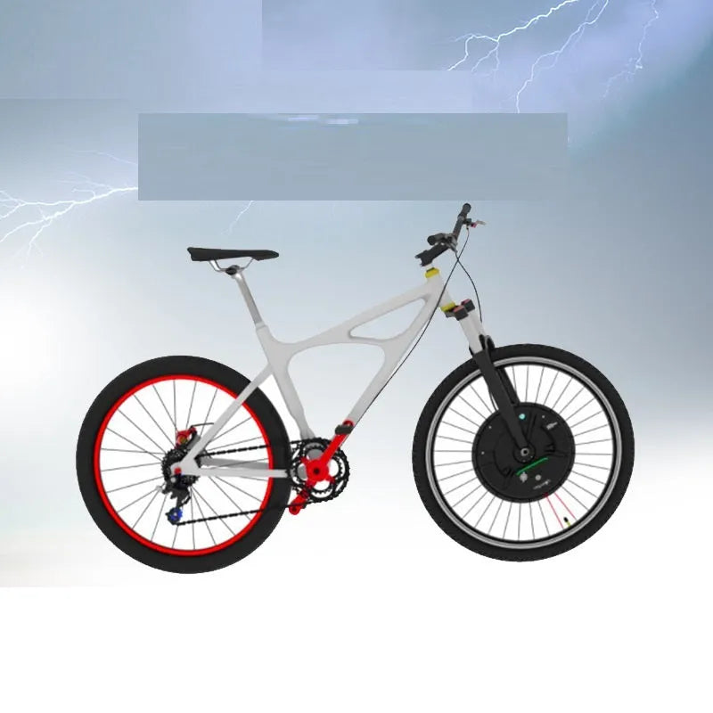 Black third generation intelligent micro-power wheel with alloy hub for electric mountain bike refit