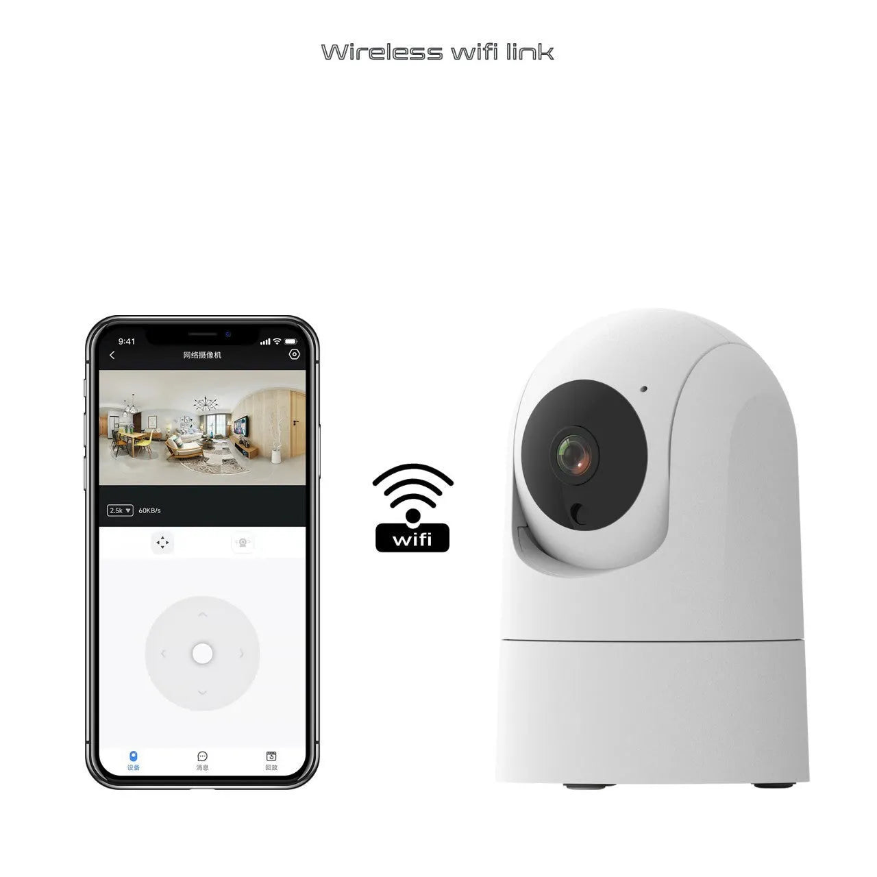 5G dual-band indoor shake head security camera with two-way voice communication