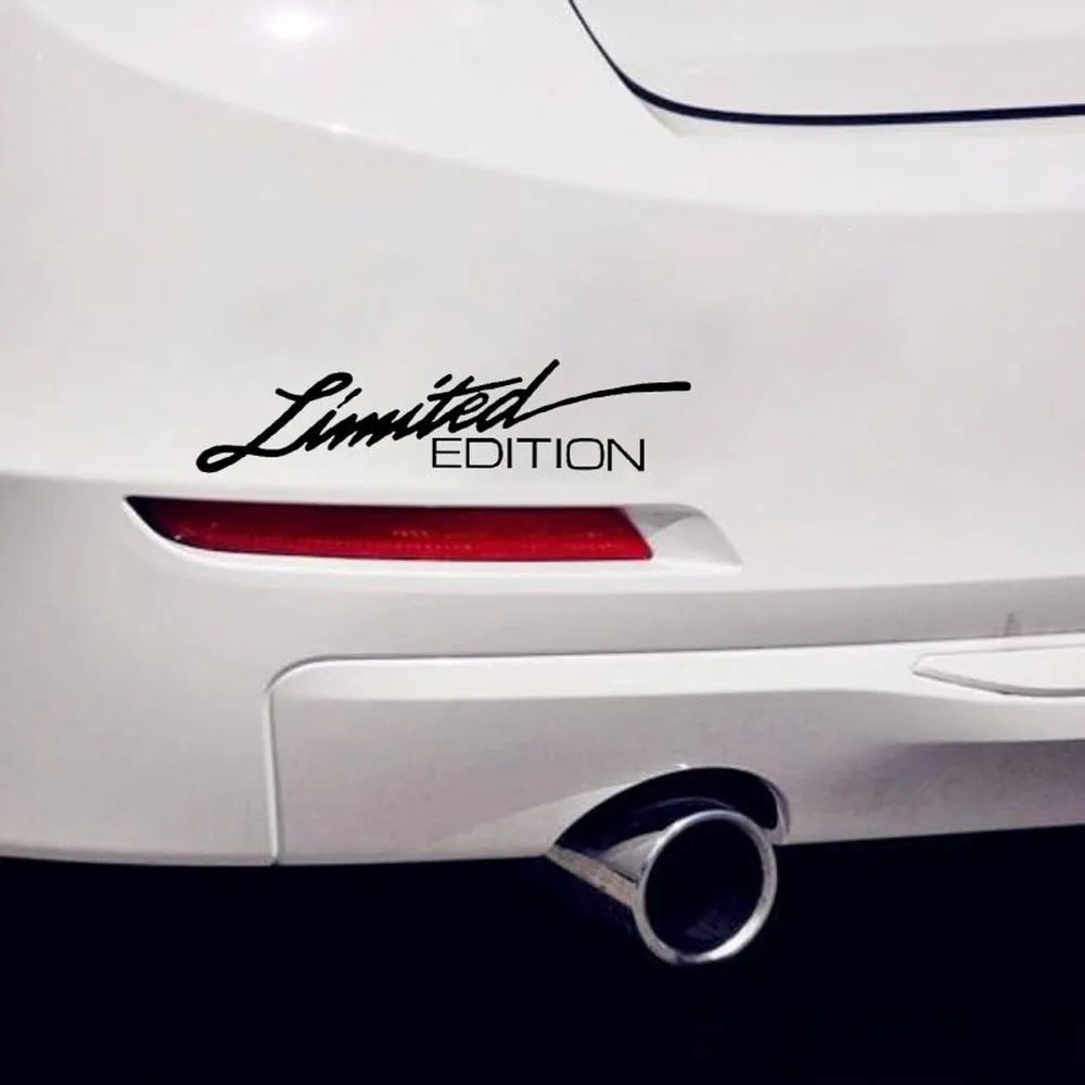 Reflective rectangular bumper sticker measuring 16cm by 3.8cm in black, white, and multi-colour options.