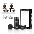Boxed three-piece keratin hair fibre powder set for thinning hair, showing multiple natural colour shades.