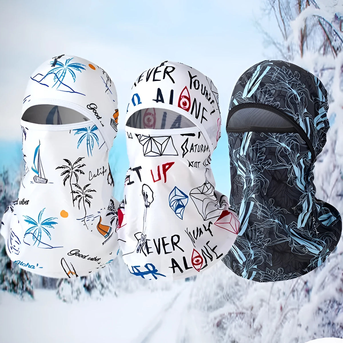 Motorcycle riding head cover and gloves set in dome style with cotton construction