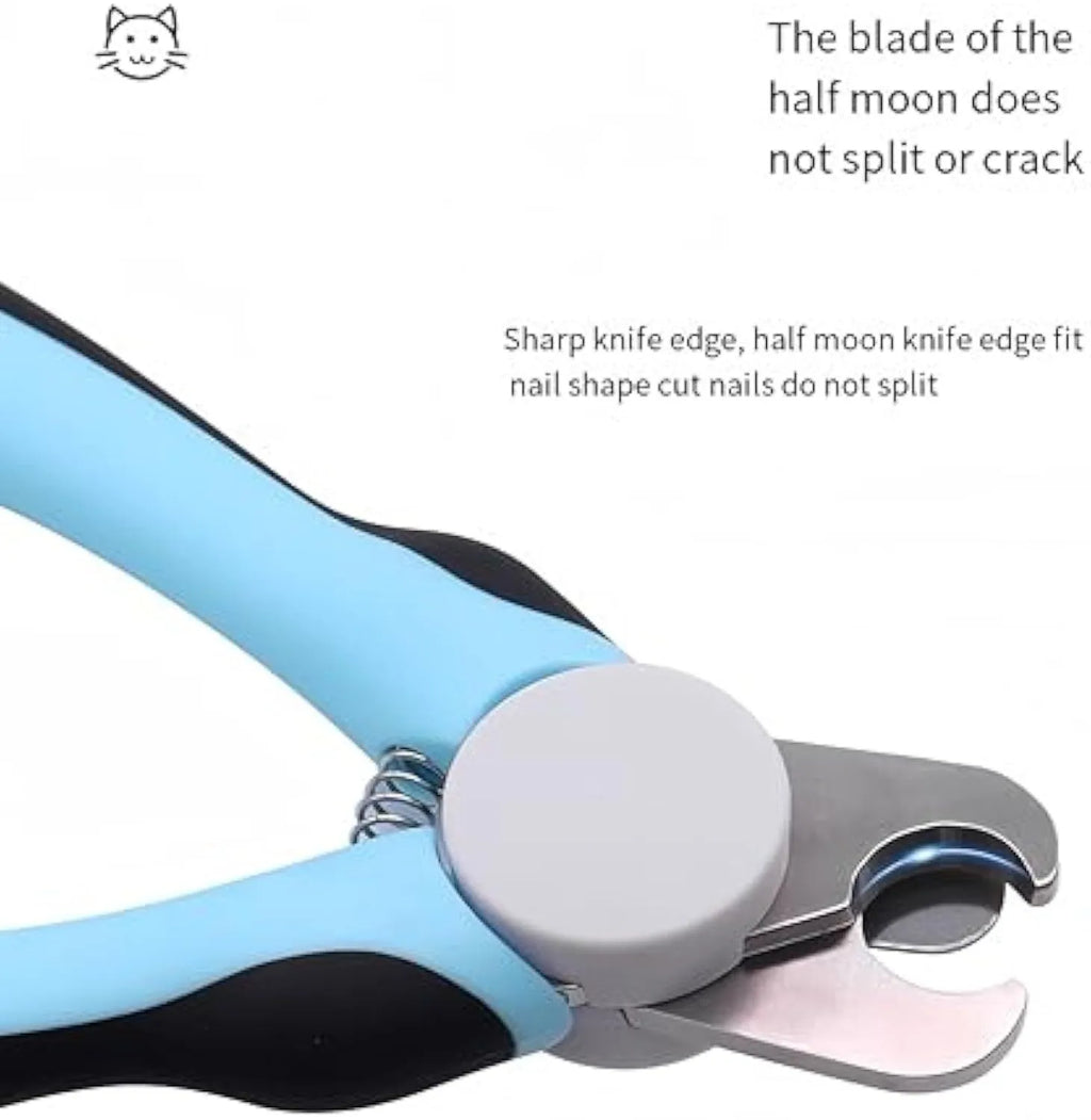 Blue heavy-duty dog nail clippers with safety guard for trimming large breed thick nails