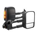Black electric exterior rear view mirror for Nissan NP300 D23 2015 model with integrated light.