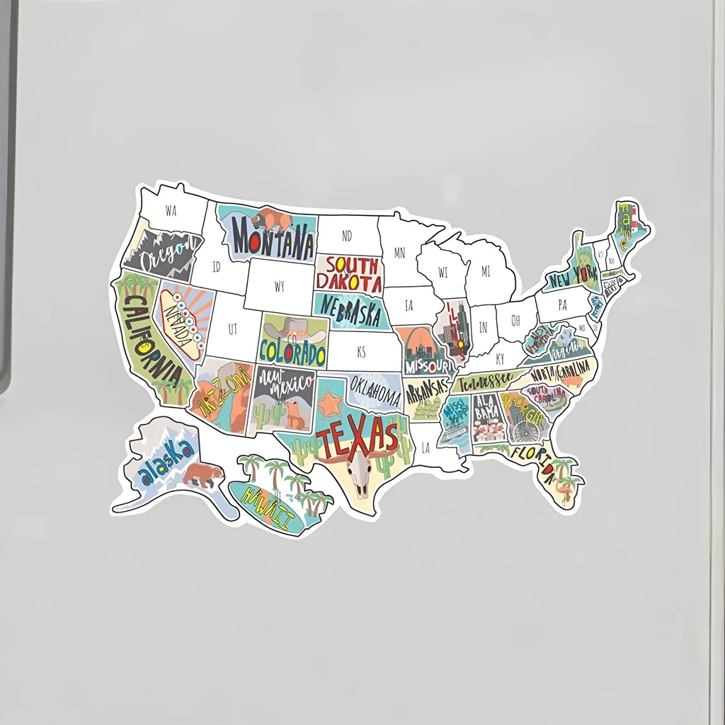Travel sticker set with world map for suitcase and car body decoration