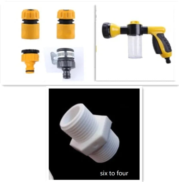 Green high-pressure foam spray gun for car washing with adjustable nozzle and multiple spray patterns