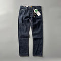 Men's straight leg denim trousers in primary colour with American retro styling and mid waist fit