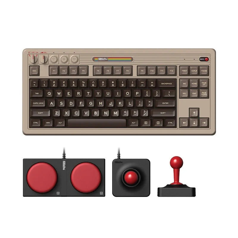Retro87 C64 wireless mechanical keyboard with Bluetooth and analogue rocker control