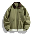 Men's loose fit Korean style jacket with contrast lapels and side seam pockets in mint green colour