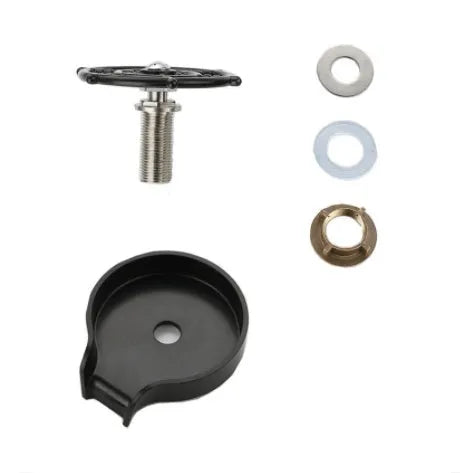 Stainless steel high-pressure glass washer with black ABS base and copper hose