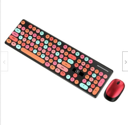 Vibrant yellow wireless keyboard and mouse set on a desk, showing backlit keys and USB receiver.
