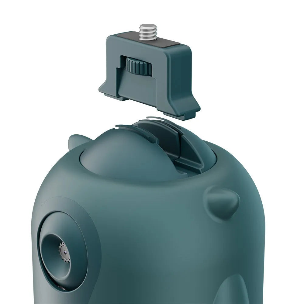 Dark green intelligent gimbal with AI face recognition and 360 rotation for cameras