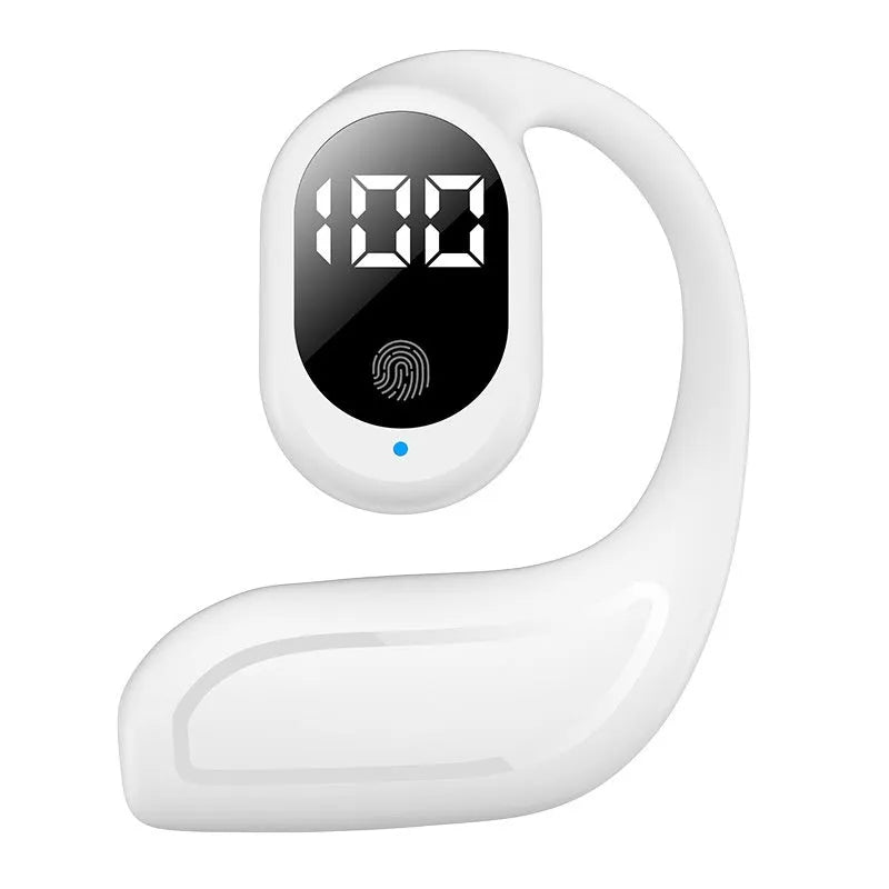 Wireless single-ear business sports headset with ear hook in black, white or apricot, PC ABS, 39x42x24mm
