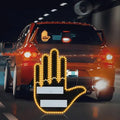 Black plastic LED illuminated gesture hand sign light for cars with remote control