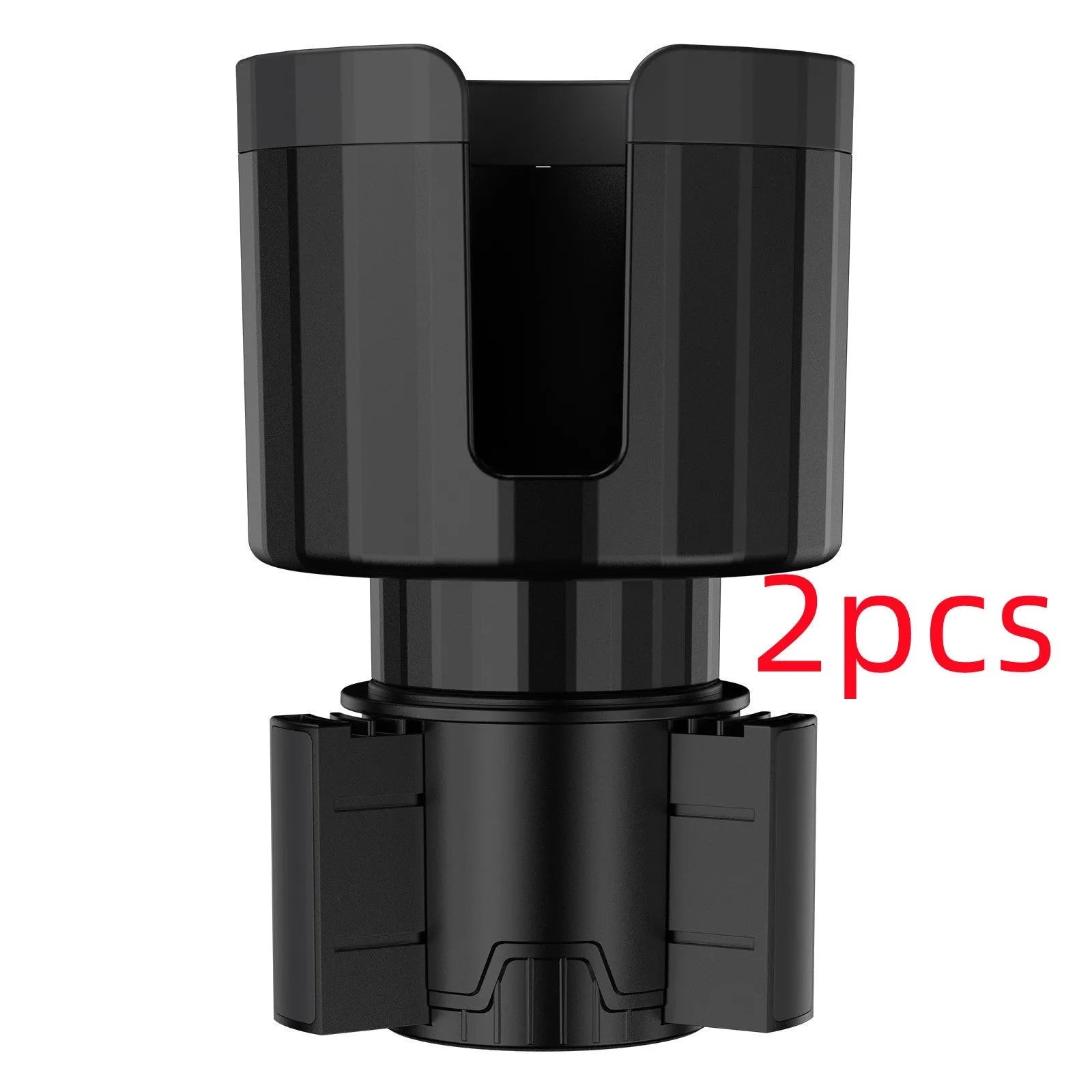Matte black car cup holder expander with adjustable base for oversized bottles and cups