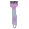 Pet grooming comb with stainless steel knot knife teeth and pink handle for detangling matted fur