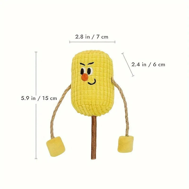 Corn cob shaped cat dental toy made from polio wood with catnip for tooth cleaning