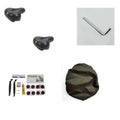 Bicycle saddle cushion with silicone padding, spring suspension, and accessories including waterproof cover and tools