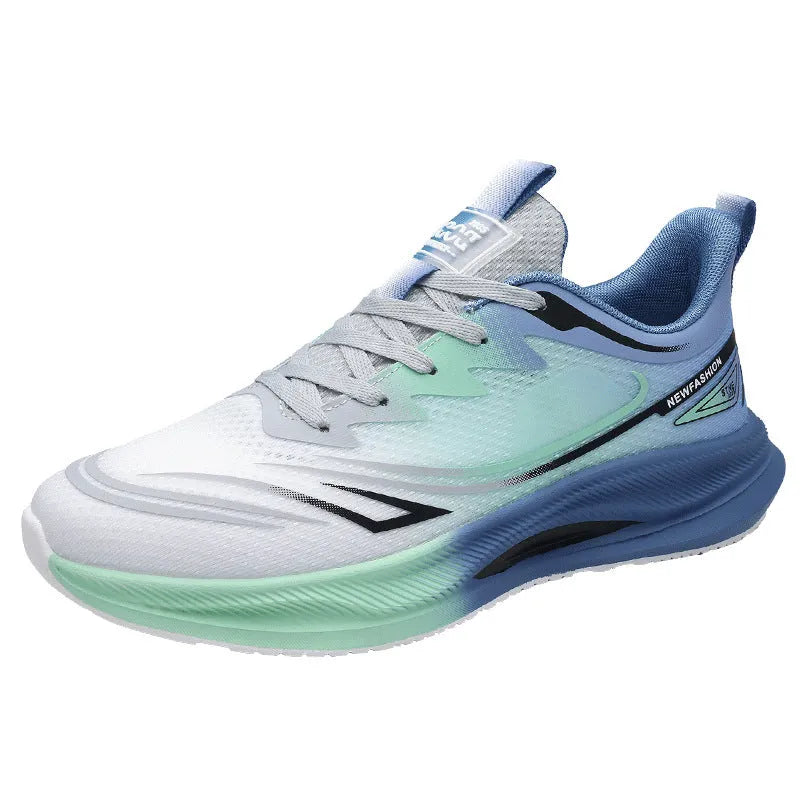 Men's black breathable mesh casual shoes with a rubber sole on a white background.