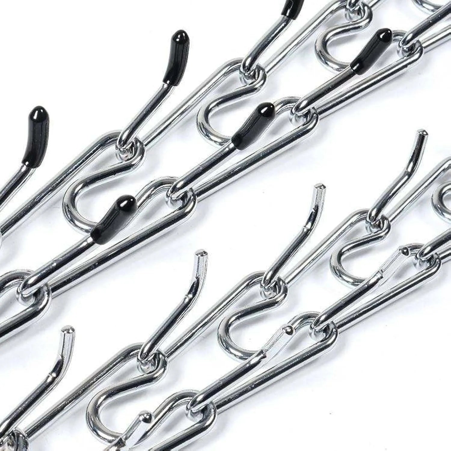 Adjustable stainless steel dog training prong collar with rubber tips in multiple sizes