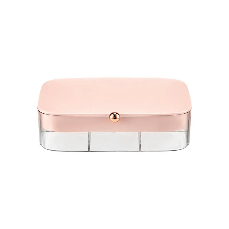 Green minimalist jewelry storage box with multi-layer compartments measuring 17x11x4.6cm