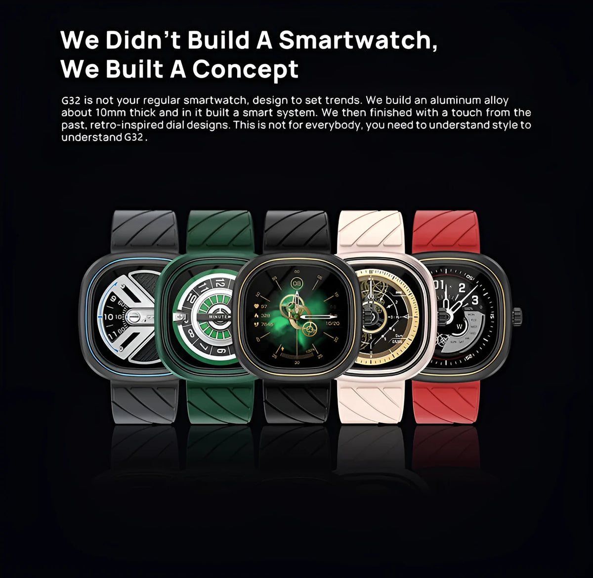 Bluetooth smart bracelet watch with 1.32-inch TFT touchscreen and black silicone wristband