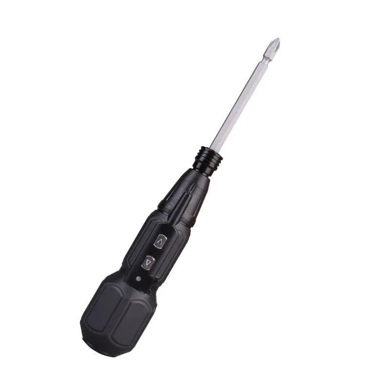 Alloy steel straight handle electric screwdriver with lithium battery in black or blue colour