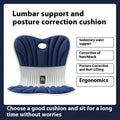 Ergonomic office seat cushion for waist support in grey, emerald, navy, red, or black.