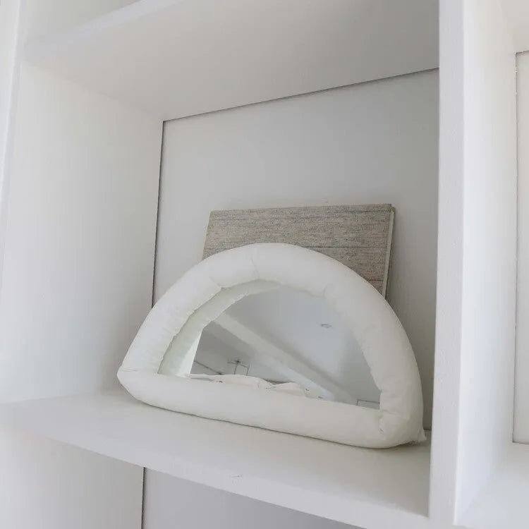 Soft cotton-filled PVC fabric mirror in modern minimalist style measuring 23x40cm