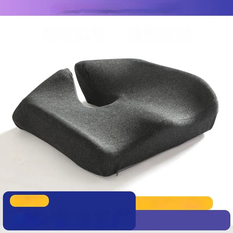 Memory foam office chair cushion with solid colour polyester cover measuring 36x40x11cm for waist support