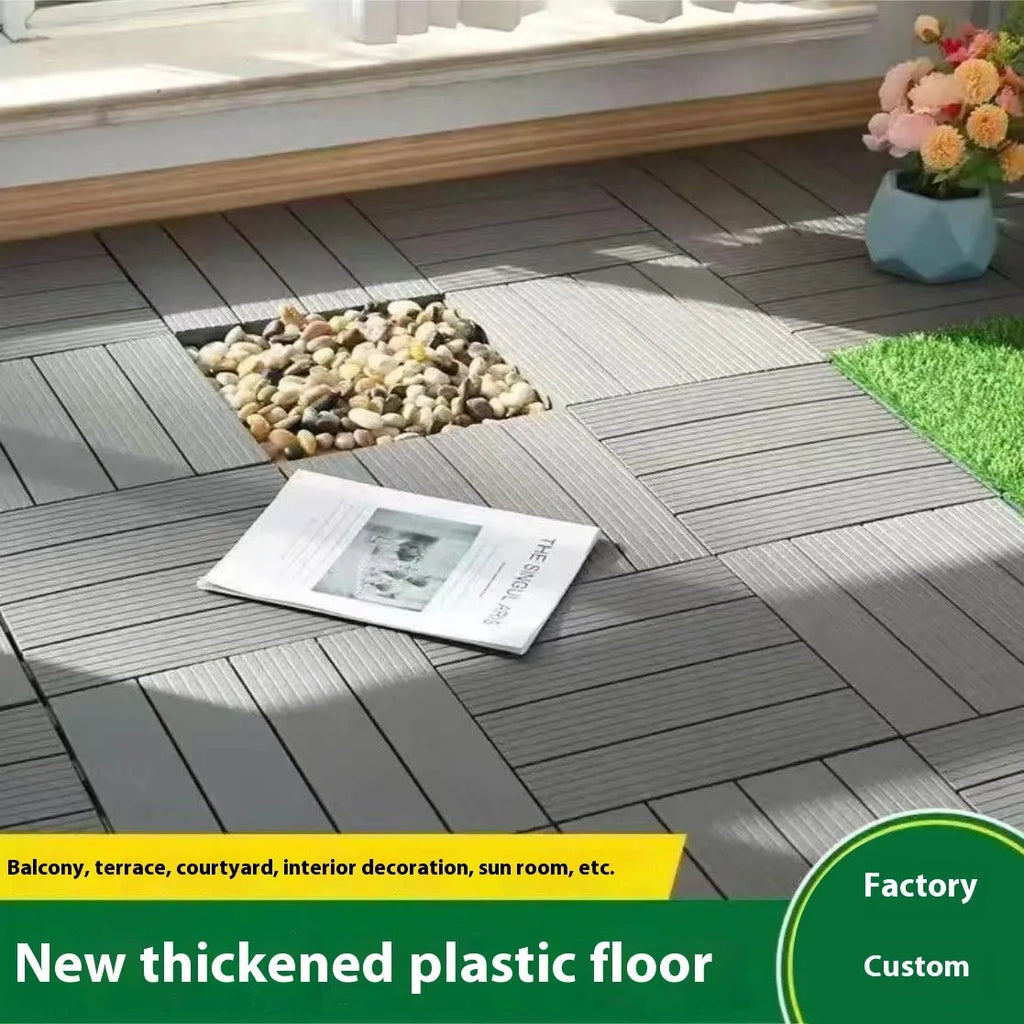 300x300mm plastic flooring tile with wood grain finish and non-slip wear-resistant surface