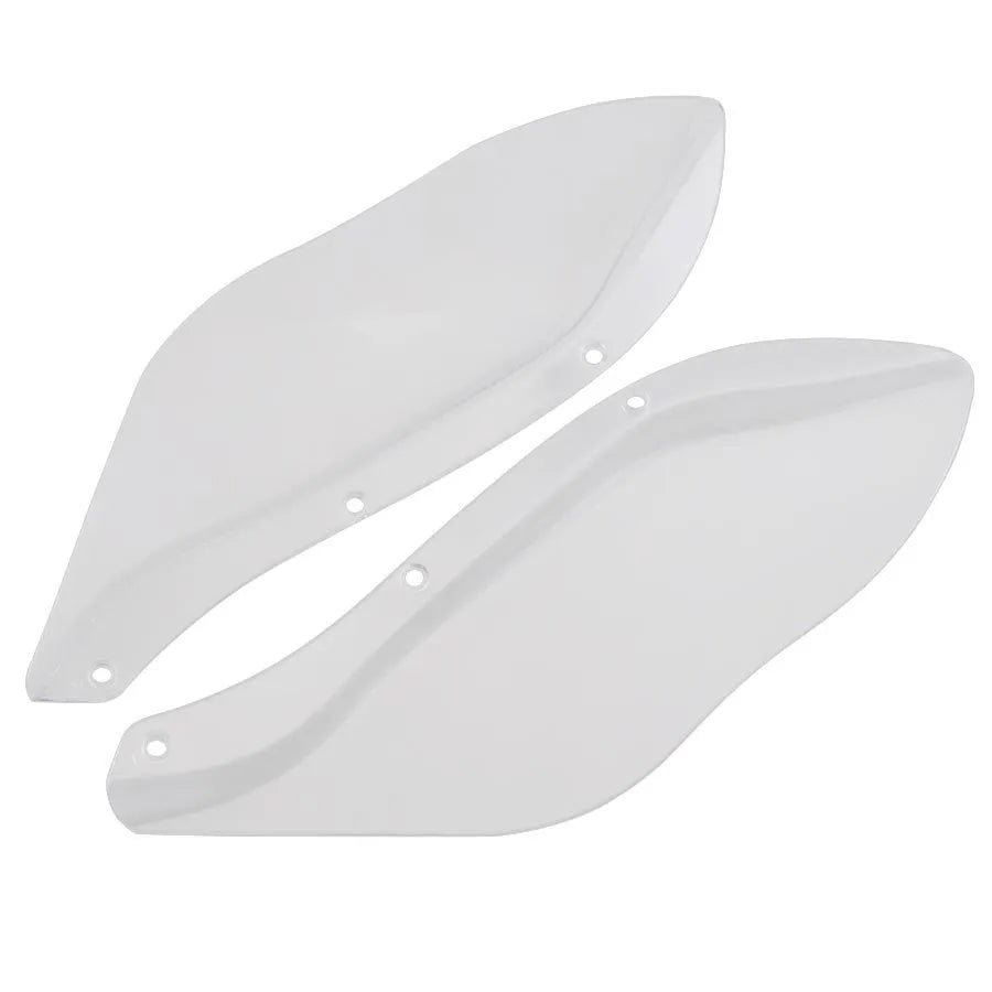 Harley-Davidson Touring motorcycle side wing windshield covers in black and transparent ABS plastic