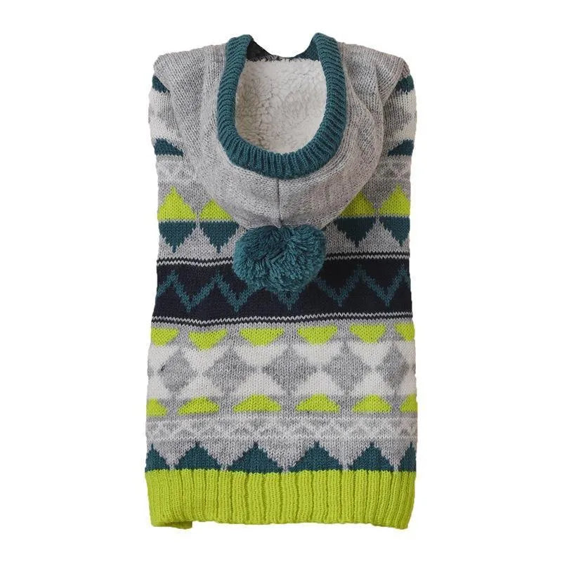 Diamond pattern pet sweater for small dogs and cats in acrylic knit