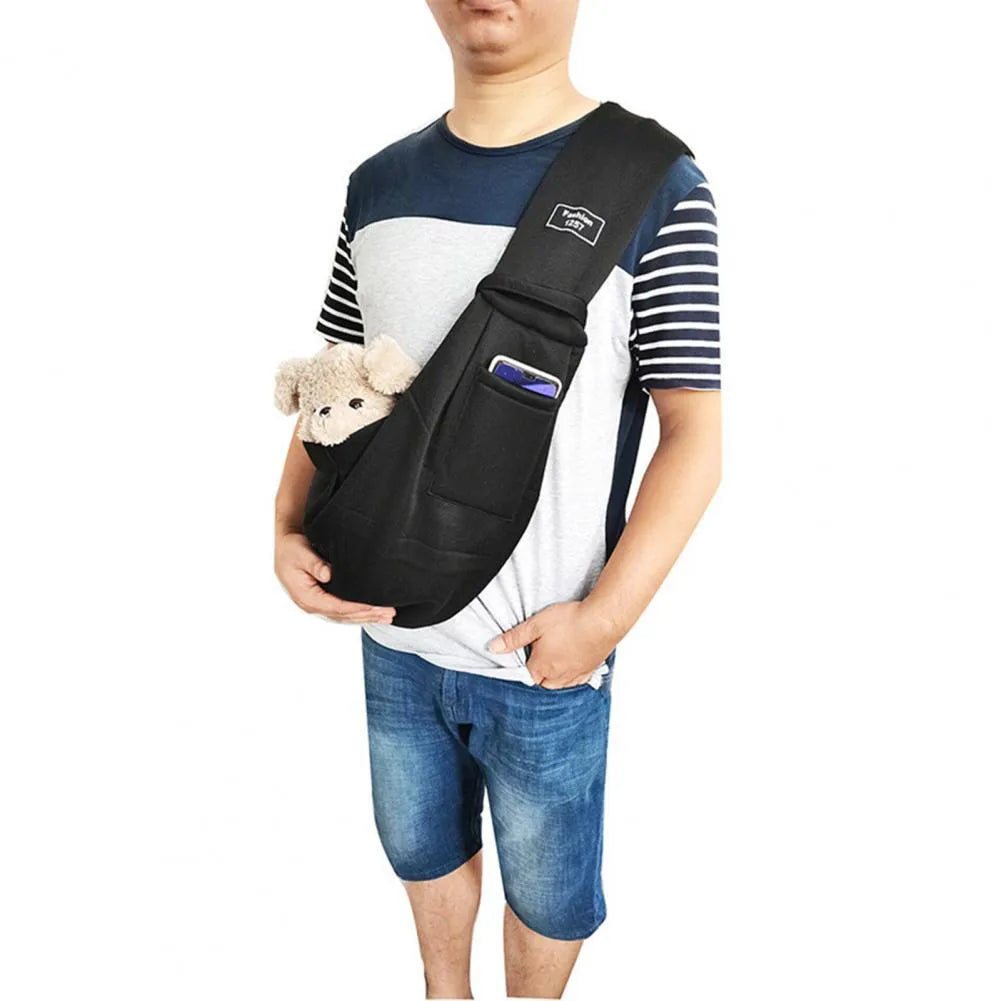 Folding cat messenger backpack in a large capacity breathable design for pet transport.