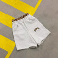Men's loose trousers with double waist patchwork design in polyester fabric