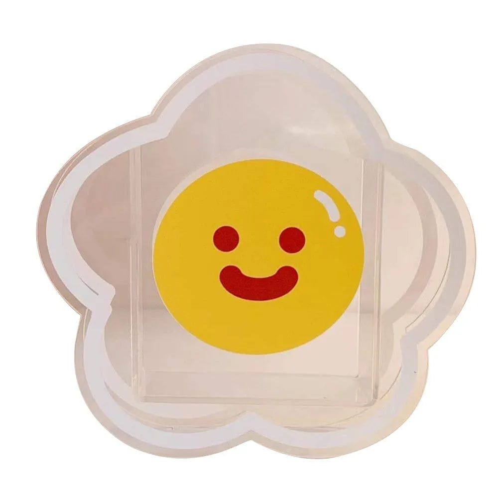 Square acrylic storage box with cute animal design for stationery organisation