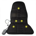 Black heating massage mat with infrared physiotherapy function and variable speed control